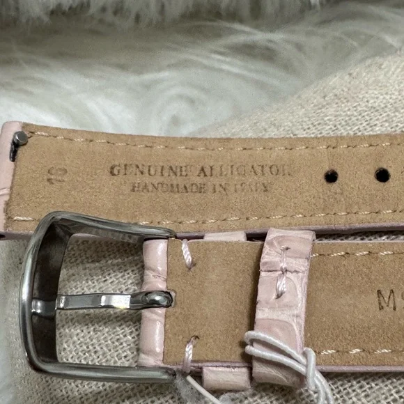 NEW wTags Michele 16MM Alligator Leather Watch Band in Blush - Picture 5 of 7